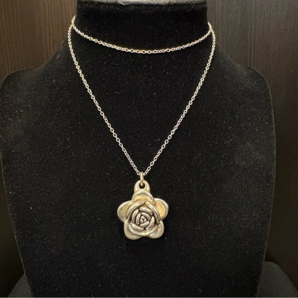 Sterling Silver Rose Pendant with Chain